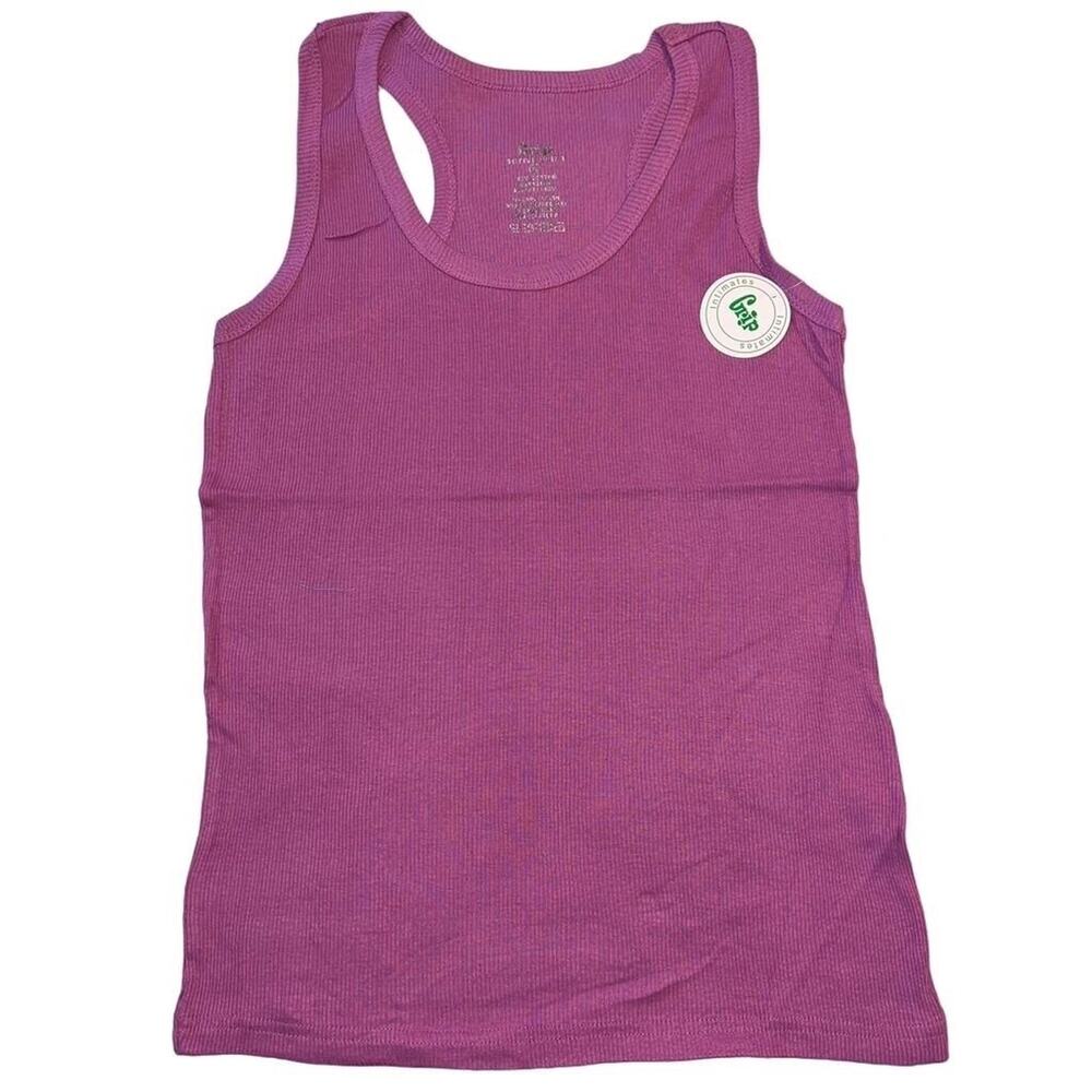 Grip Womens Tank Top Shirt Racerback Rib Knit Stretchy Purple Sleeveless XL
